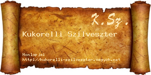 Kukorelli Szilveszter névjegykártya